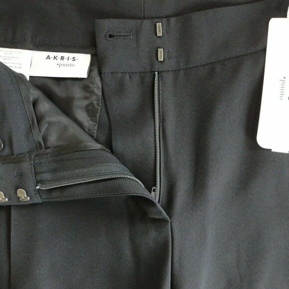 NWT AKRIS Navy Blue Layered Pleated Tapered Leg Mina Trouser Pants 8 - Picture 4 of 5